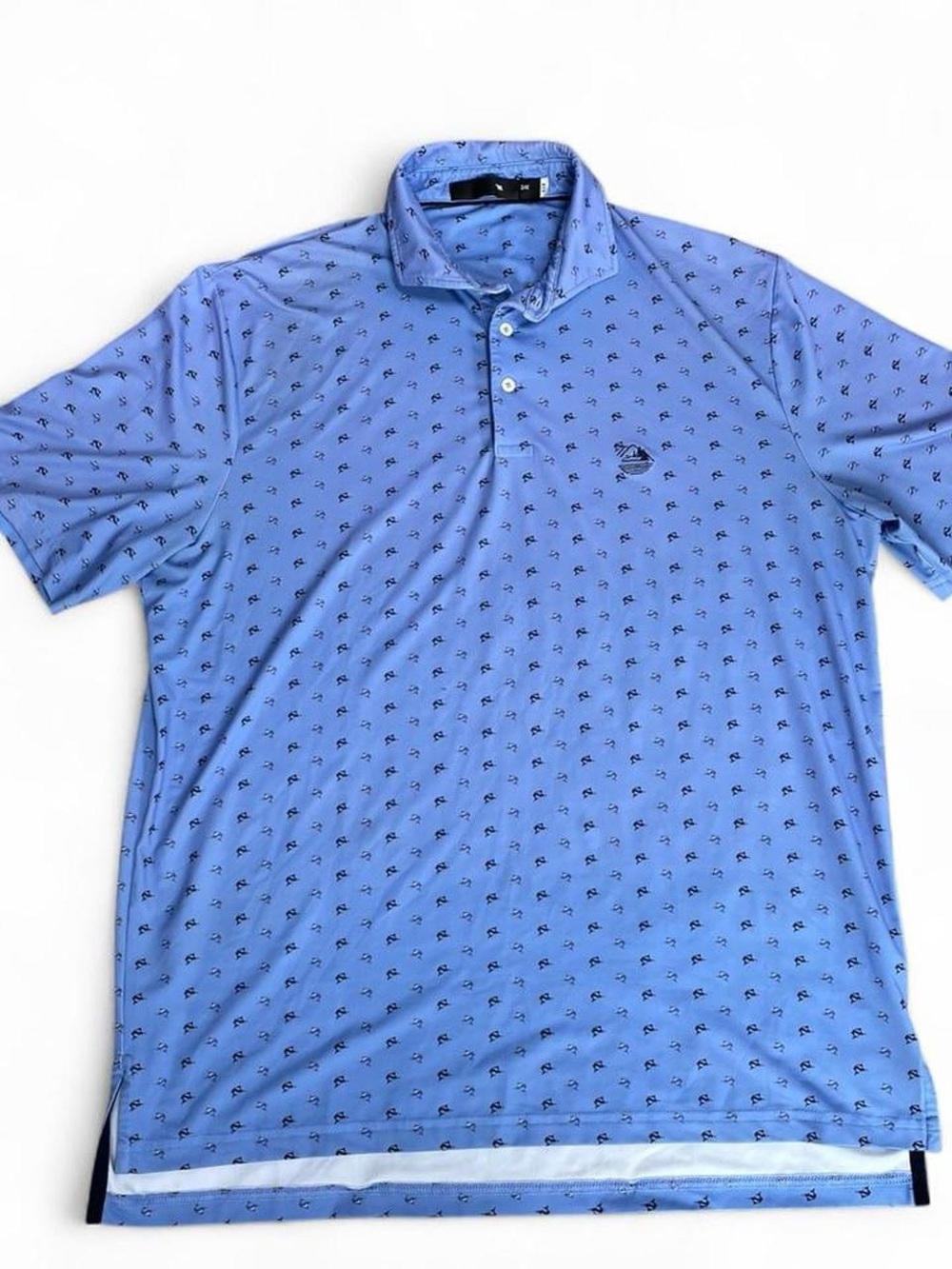 RLX by Ralph Lauren Light Blue Swordfish Printed Performance Golf Polo